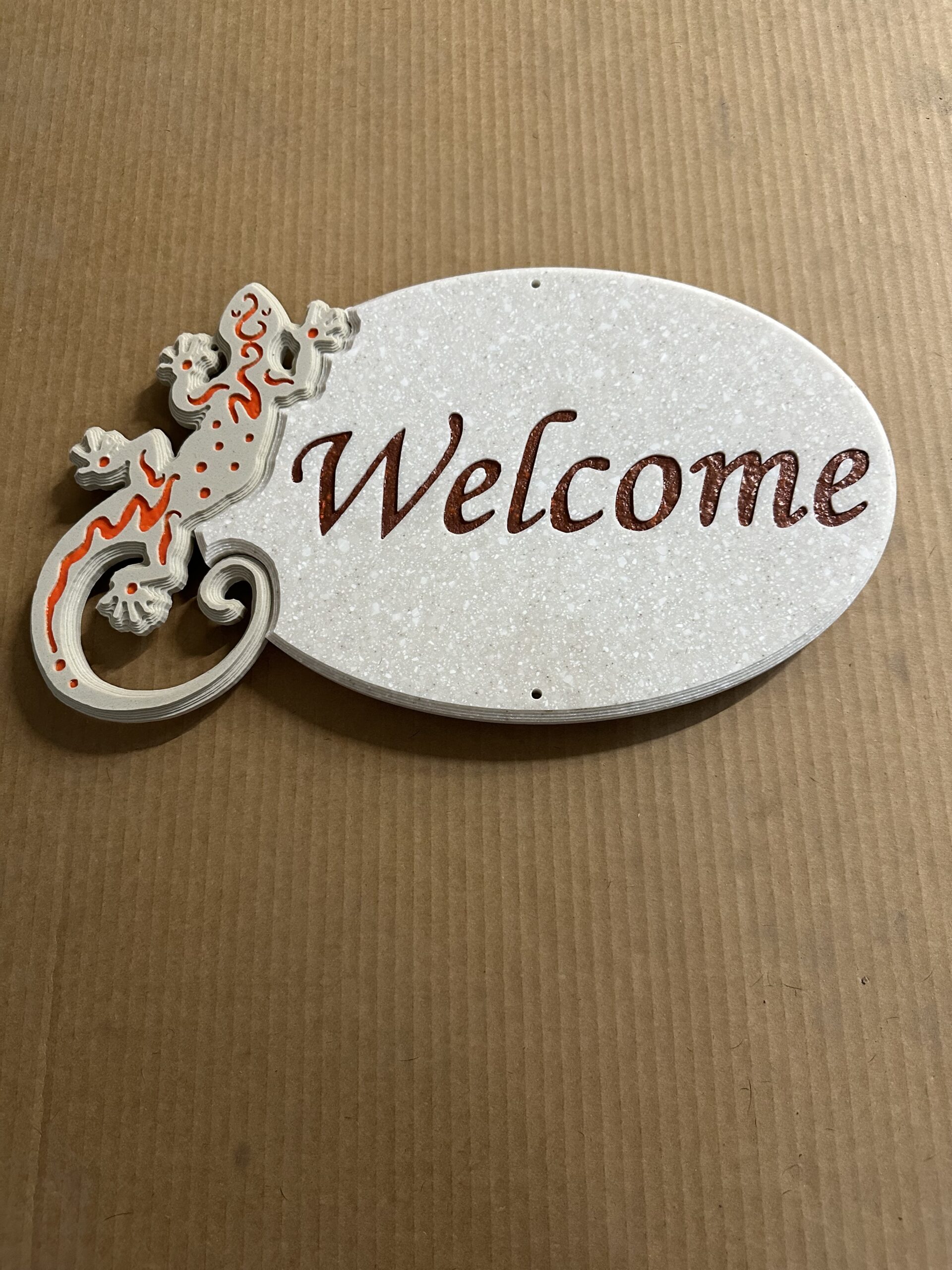 Welcome Sign With Gecko