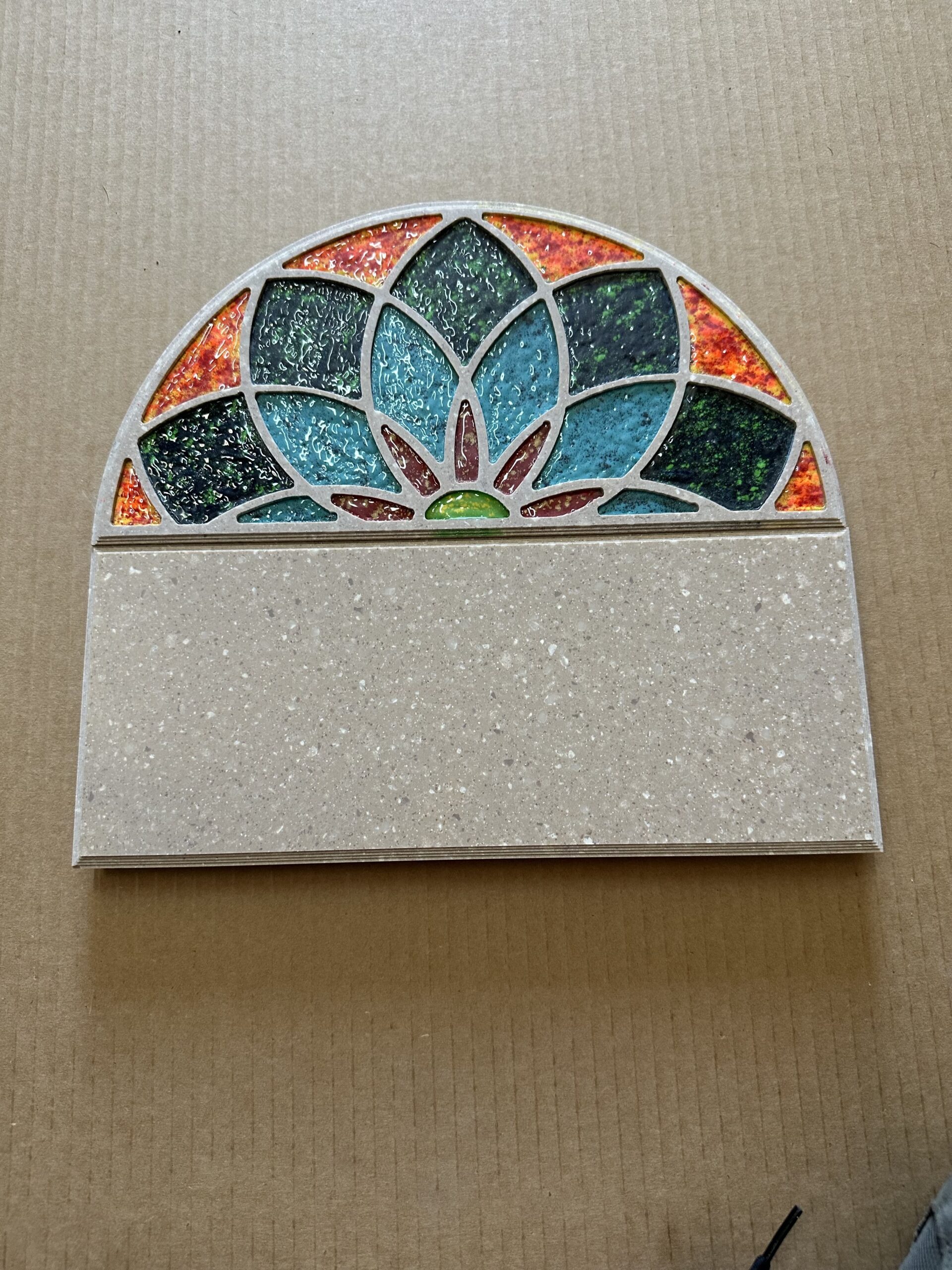 Address Number Plaque with Crown Stained Glass