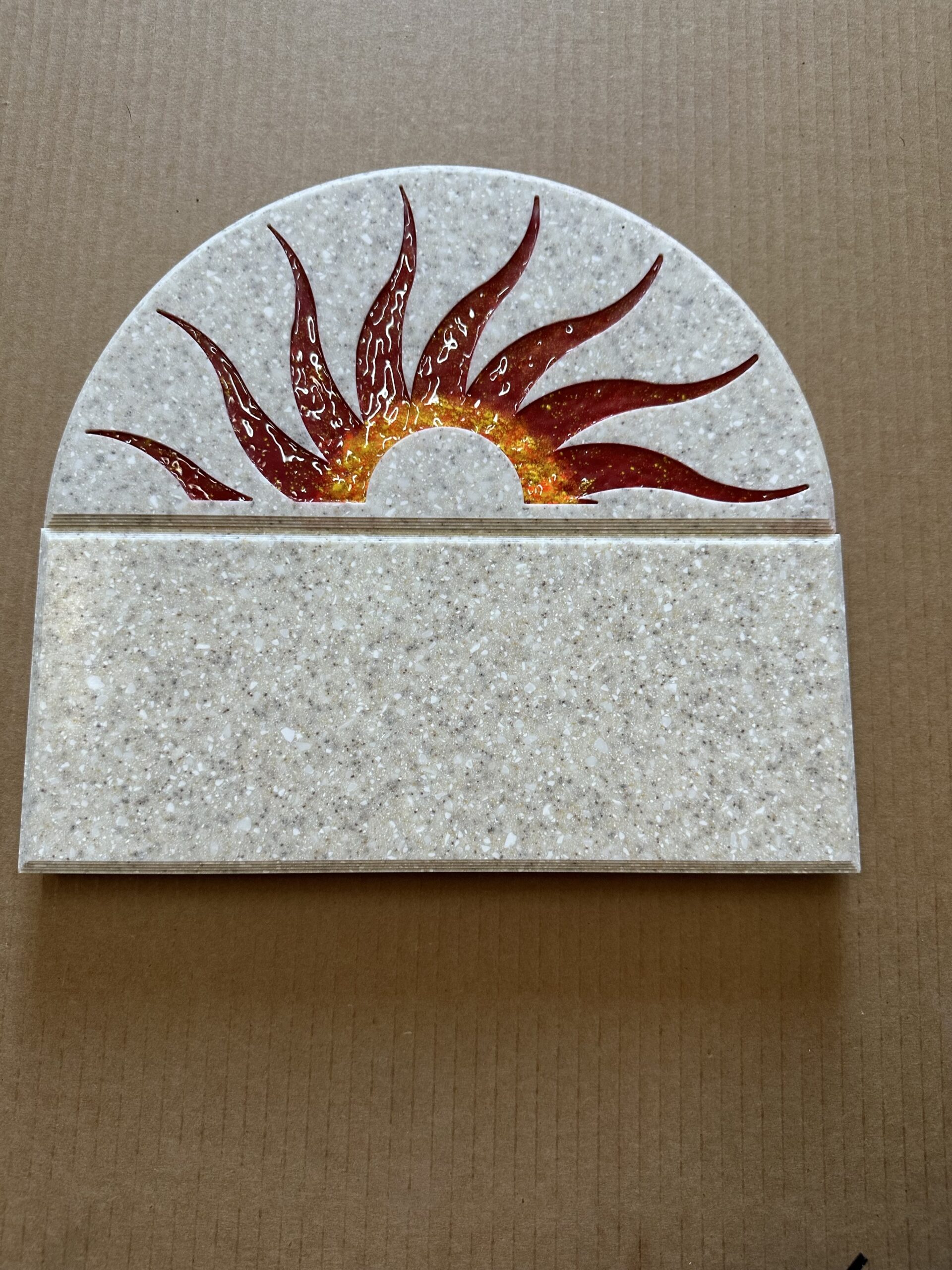 Address Number Plaque with Crown Half Sun