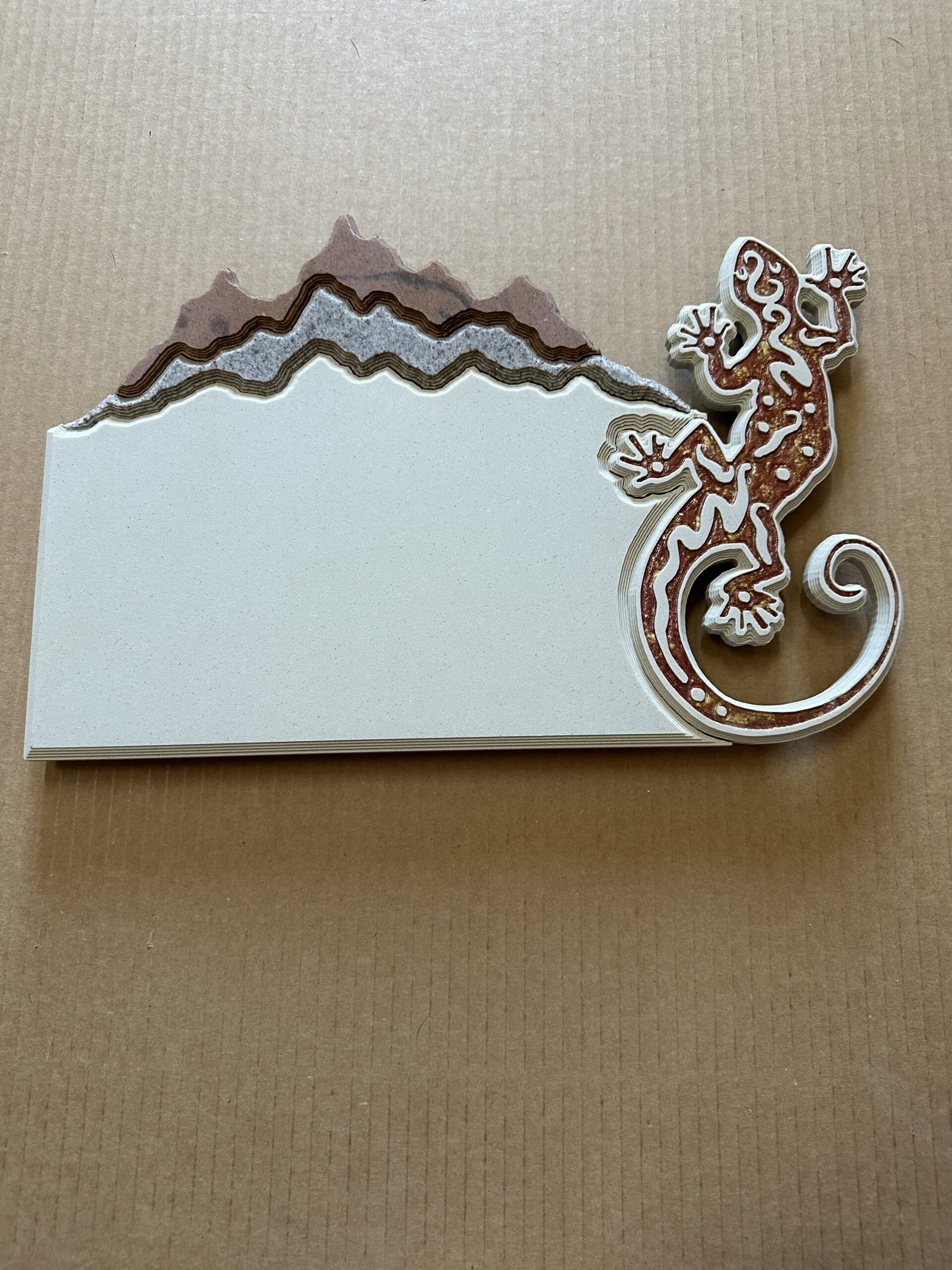 Address Number Plaque with Lizard and Mountains