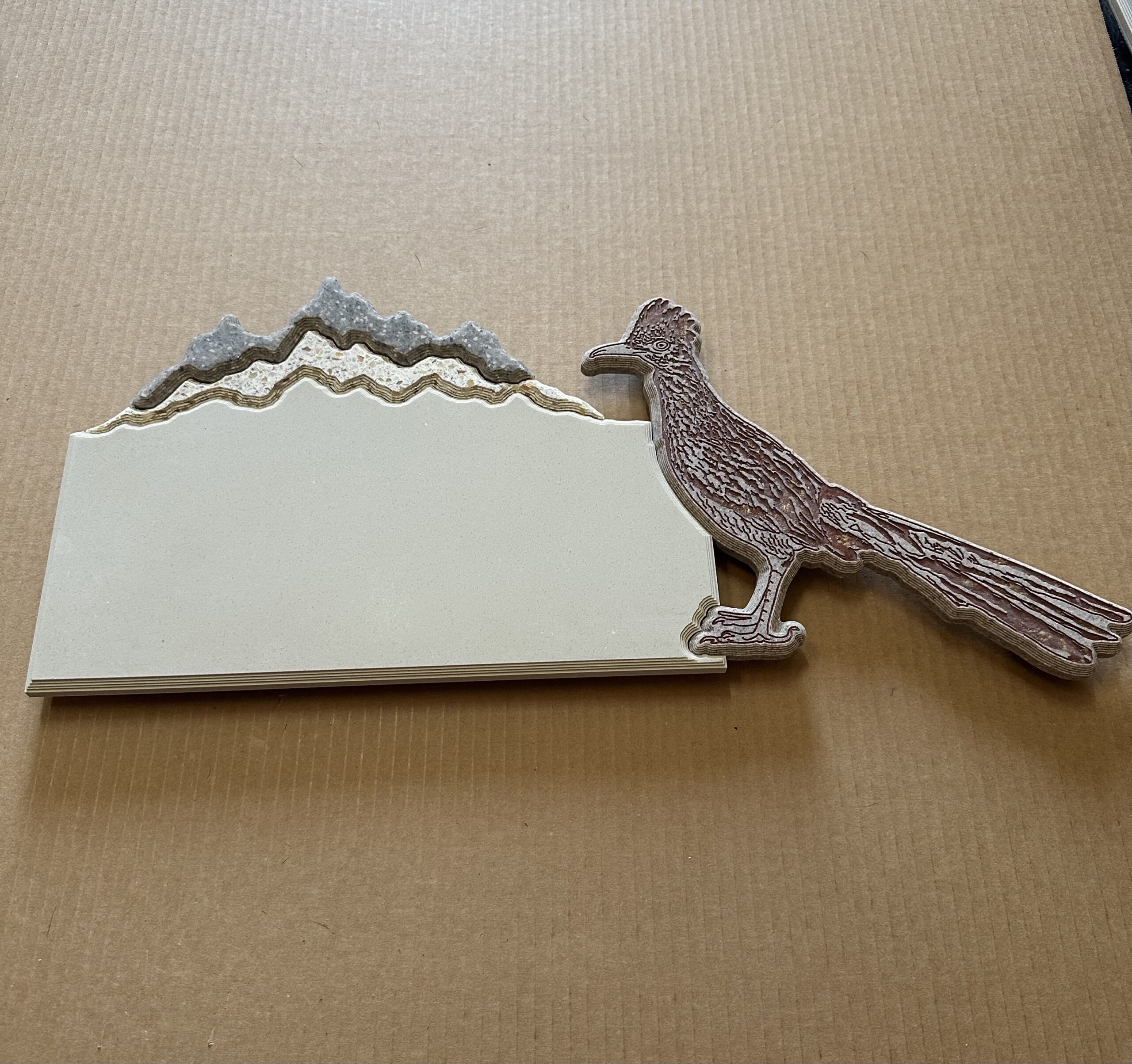 Address Number Plaque with Roadrunner and Mountains